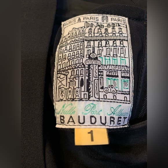 NULLE PART AILLEURS BAUDURET PARIS 1980s ICONIC TUXEDO ELASTIC JACKET SKIRT SET - Picture 2 of 6